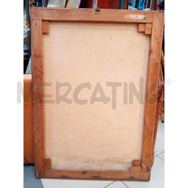 QUADRO OLIO SU TELA RIMESSA BARCHE CON PALAZZI | Mercatino dell'Usato Roma porta maggiore 5