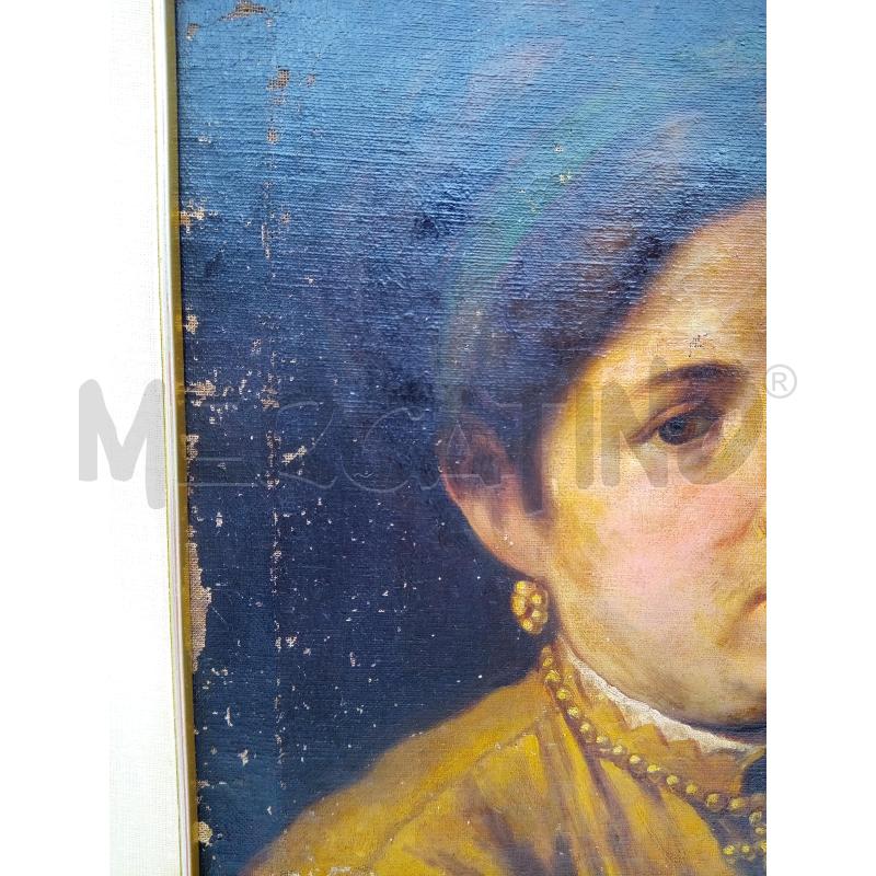 QUADRO OLIO SU TELA RITRATTO DONNA  | Mercatino dell'Usato Roma porta maggiore 5