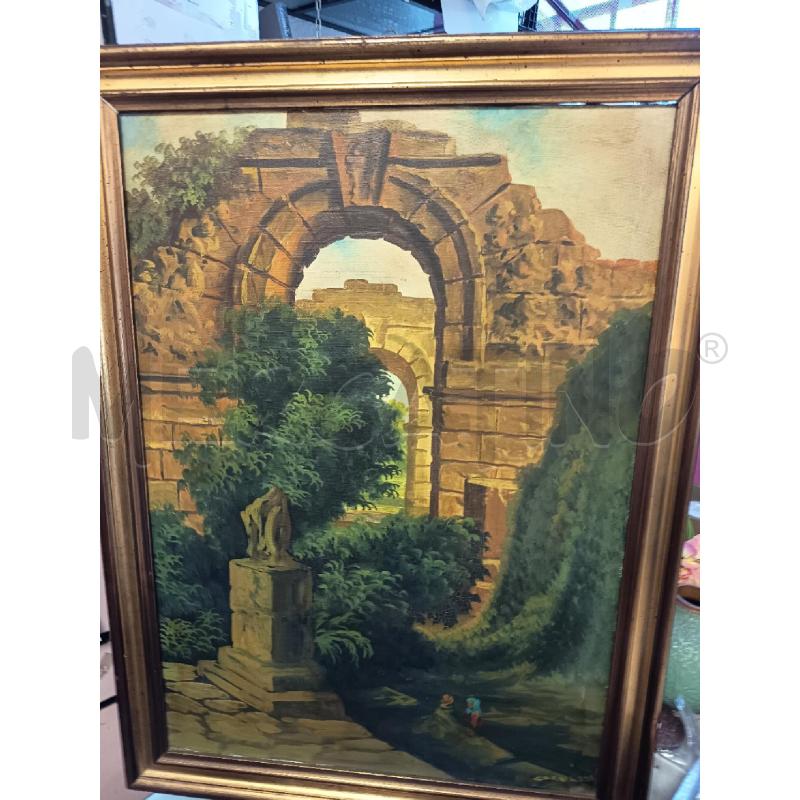 QUADRO OLIO SU TELA ROVINE ROMANE  | Mercatino dell'Usato Roma porta maggiore 4