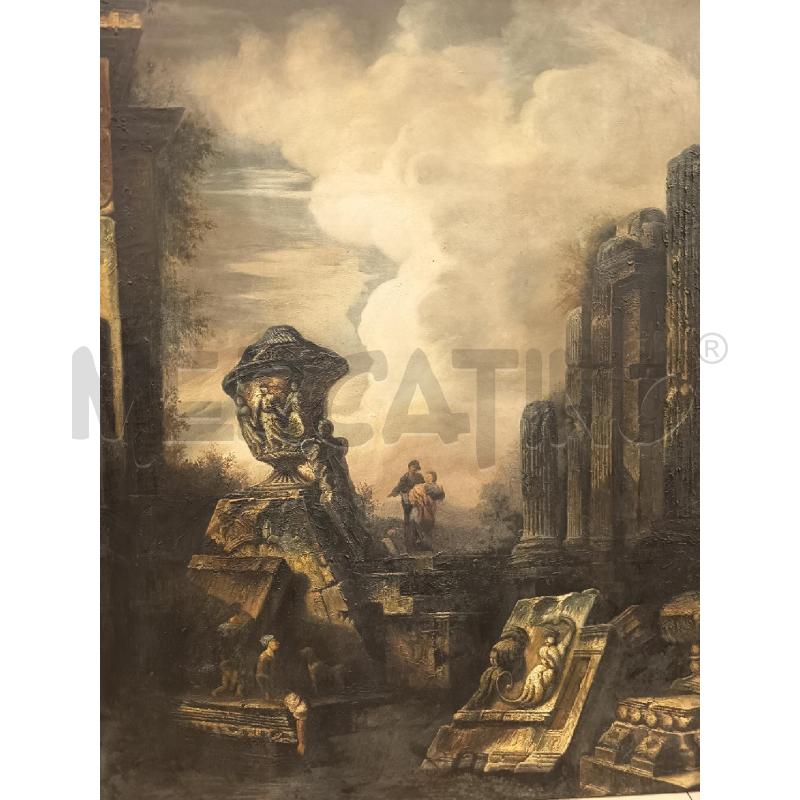 QUADRO OLIO SU TELA ROVINE ROMANE | Mercatino dell'Usato Roma porta maggiore 2