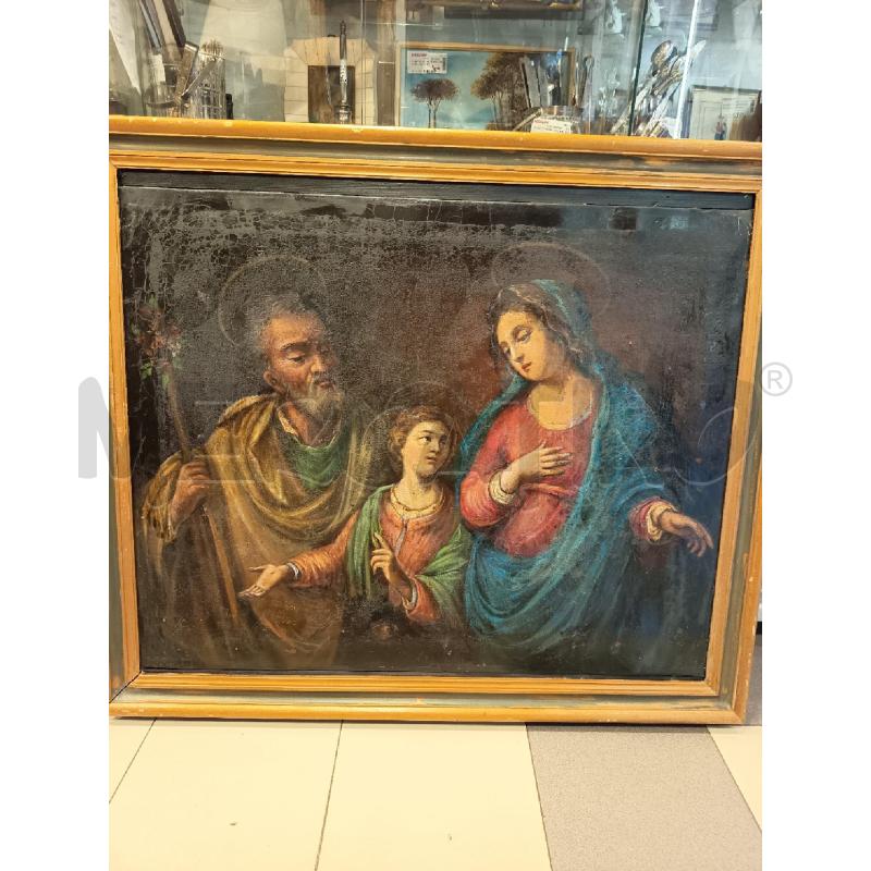QUADRO OLIO SU TELA SACRA FAMIGLIA EPOCA  | Mercatino dell'Usato Roma porta maggiore 1