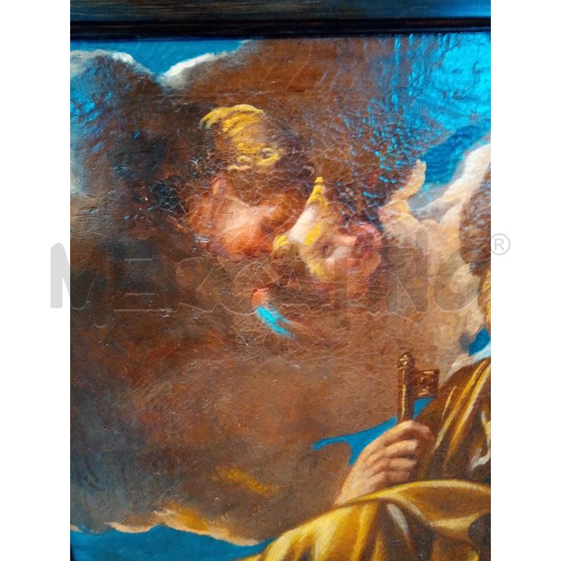 QUADRO OLIO SU TELA SAN PIETRO IN TRONO | Mercatino dell'Usato Roma porta maggiore 3