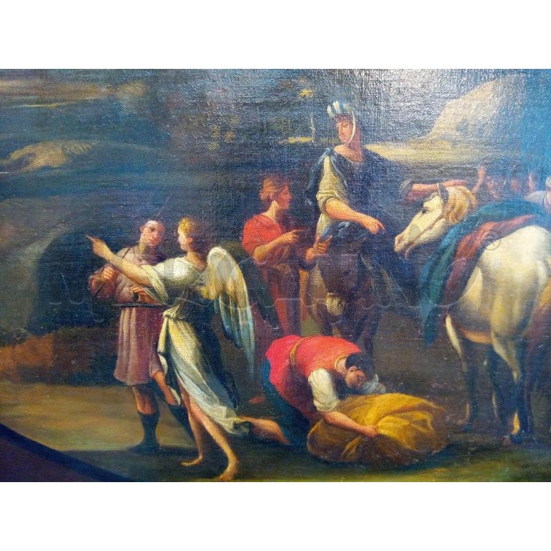 QUADRO OLIO SU TELA SCENA BIBLICA PROMONTORIO CON CASTELLO | Mercatino dell'Usato Roma porta maggiore 2