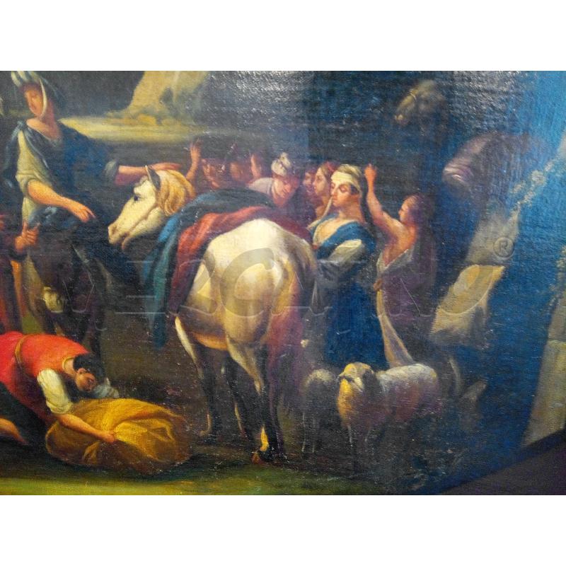 QUADRO OLIO SU TELA SCENA BIBLICA PROMONTORIO CON CASTELLO | Mercatino dell'Usato Roma porta maggiore 3