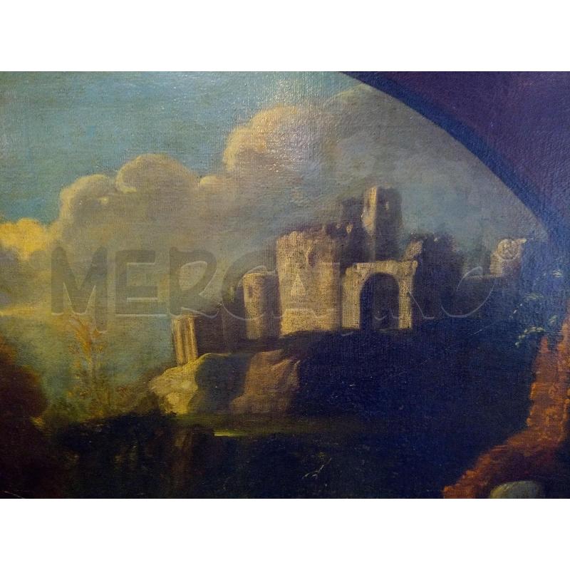 QUADRO OLIO SU TELA SCENA BIBLICA PROMONTORIO CON CASTELLO | Mercatino dell'Usato Roma porta maggiore 4