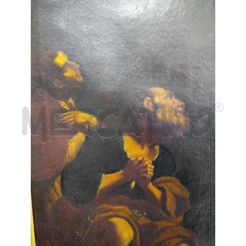 QUADRO OLIO SU TELA SCENA DEVOZIONALE EPOCA | Mercatino dell'Usato Roma porta maggiore 4