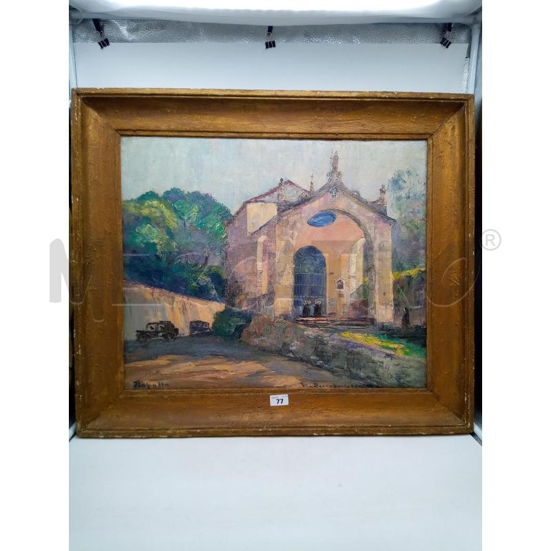 QUADRO OLIO SU TELA SCORCIO CHIESA  | Mercatino dell'Usato Roma porta maggiore 1