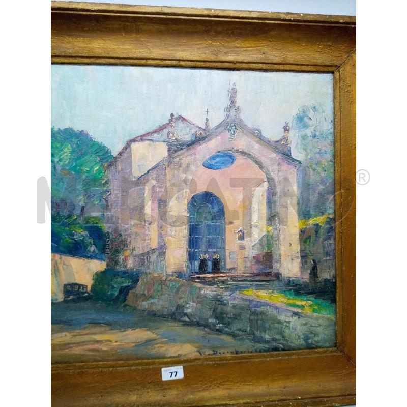 QUADRO OLIO SU TELA SCORCIO CHIESA  | Mercatino dell'Usato Roma porta maggiore 2