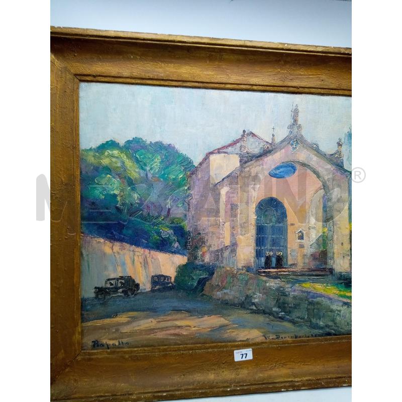 QUADRO OLIO SU TELA SCORCIO CHIESA  | Mercatino dell'Usato Roma porta maggiore 3