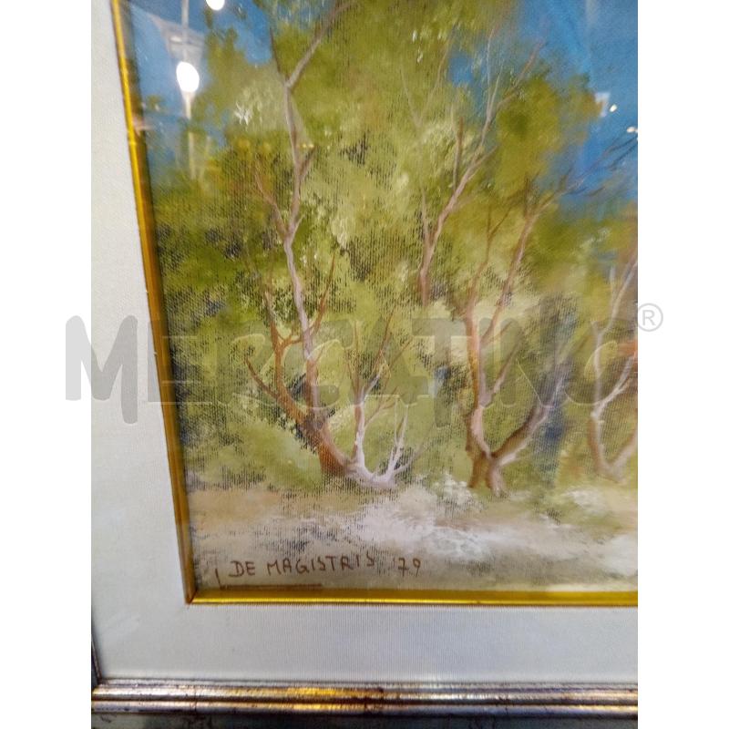QUADRO OLIO SU TELA SCORCIO CUPOLE TRA GLI ALBERI | Mercatino dell'Usato Roma porta maggiore 2