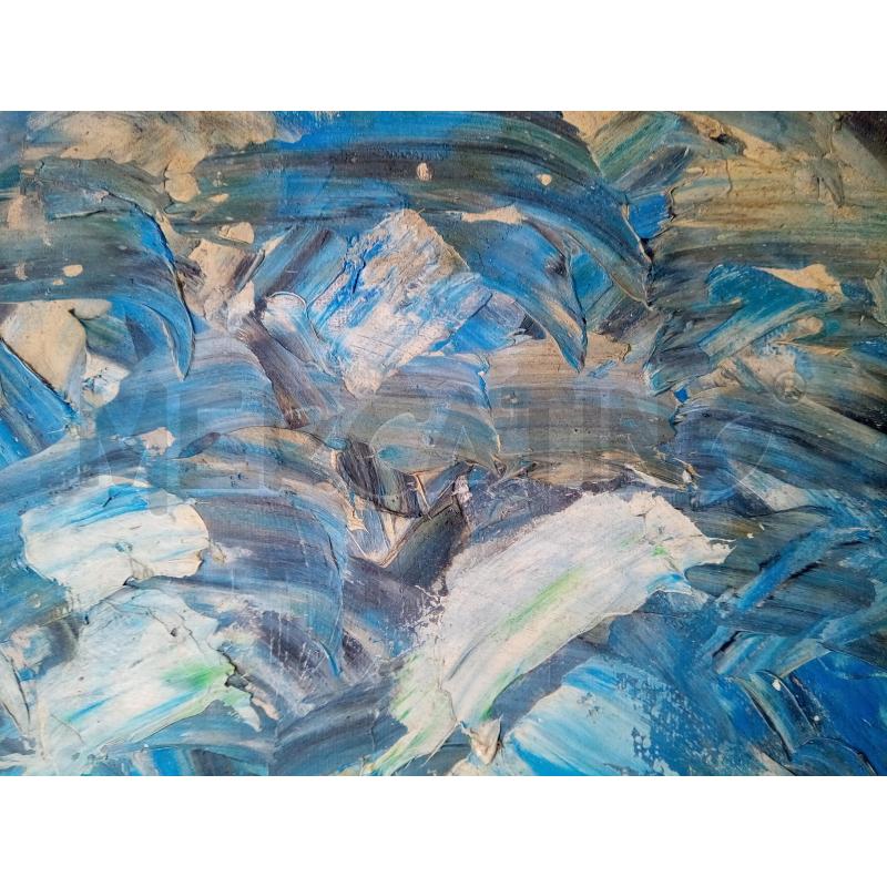 QUADRO OLIO SU TELA SPATOLATO AZZURRO  | Mercatino dell'Usato Roma porta maggiore 2