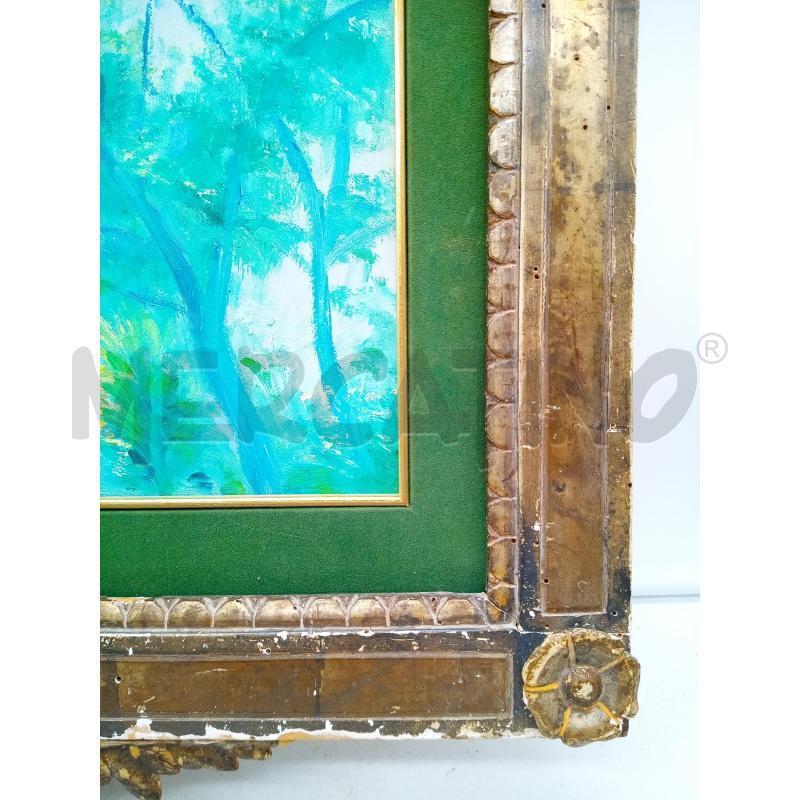 QUADRO OLIO SU TELA STRADA NEL BOSCO CORNICE CIMASA | Mercatino dell'Usato Roma porta maggiore 3
