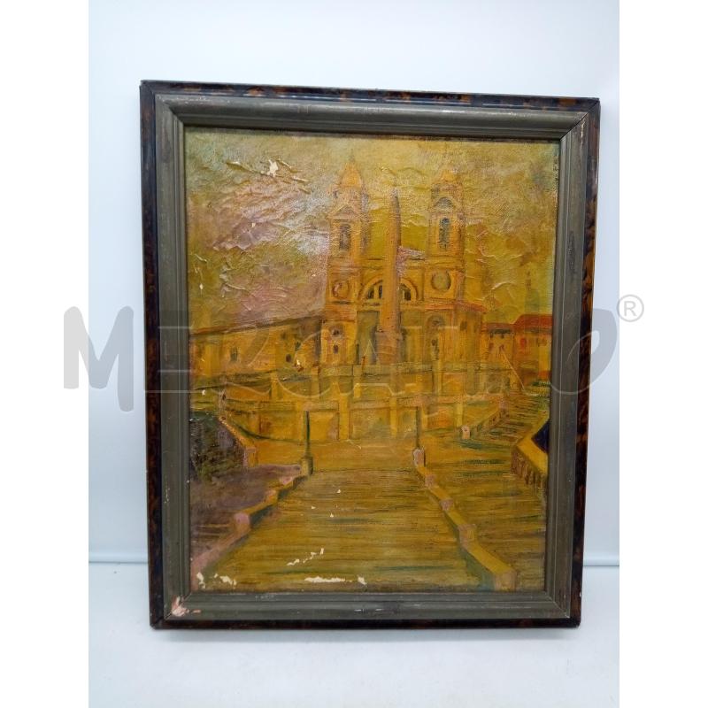 QUADRO OLIO SU TELA TRINITA DEI MONTI DA RESTAURARE | Mercatino dell'Usato Roma porta maggiore 3