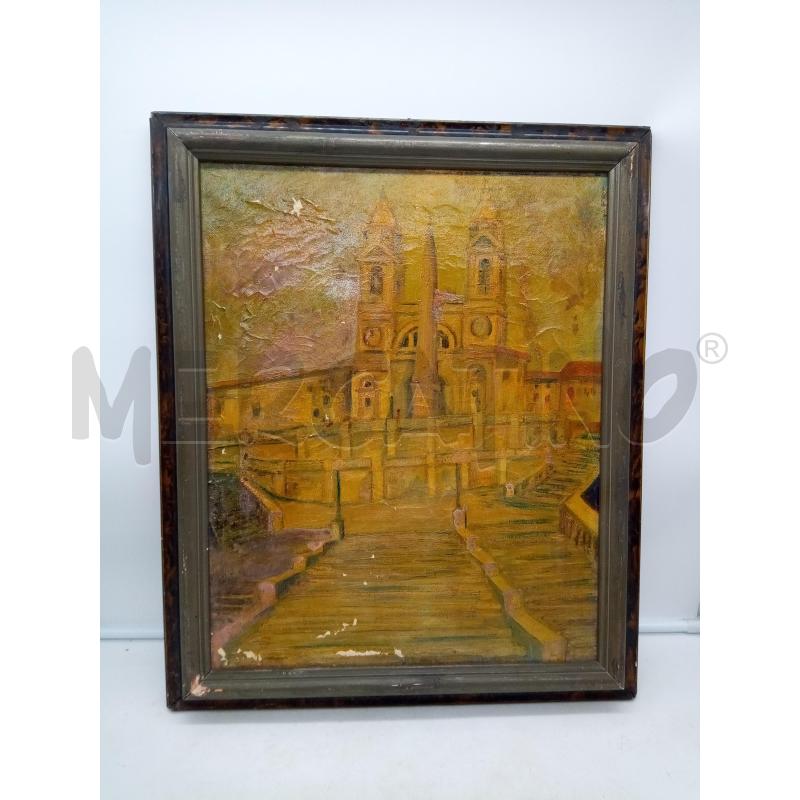 QUADRO OLIO SU TELA TRINITA DEI MONTI DA RESTAURARE | Mercatino dell'Usato Roma porta maggiore 4