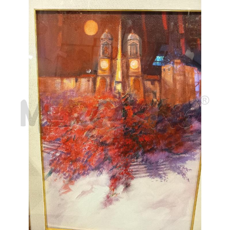 QUADRO OLIO SU TELA TRINITA DEI MONTI TONI ROSSI | Mercatino dell'Usato Roma porta maggiore 3