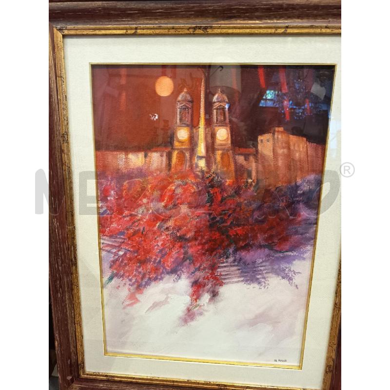 QUADRO OLIO SU TELA TRINITA DEI MONTI TONI ROSSI | Mercatino dell'Usato Roma porta maggiore 4