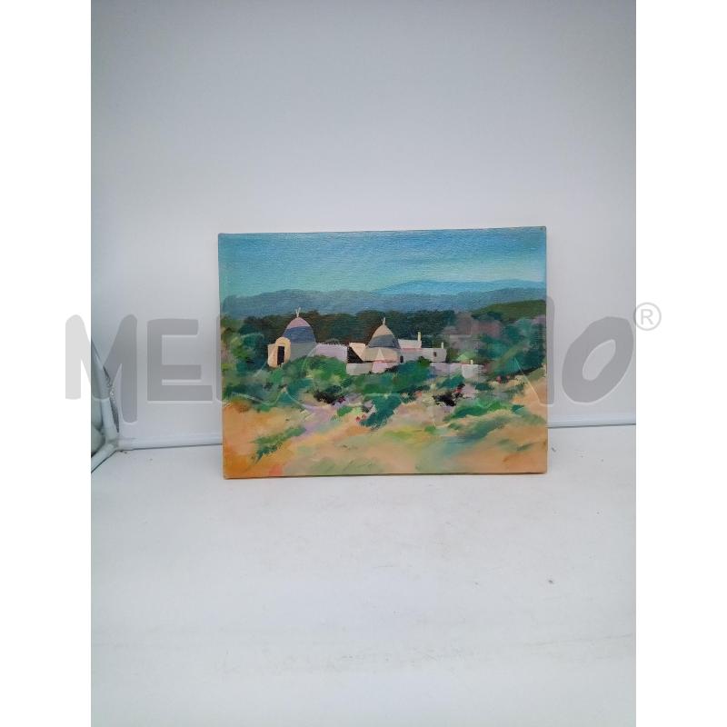 QUADRO OLIO SU TELA TRULLI  | Mercatino dell'Usato Roma porta maggiore 1