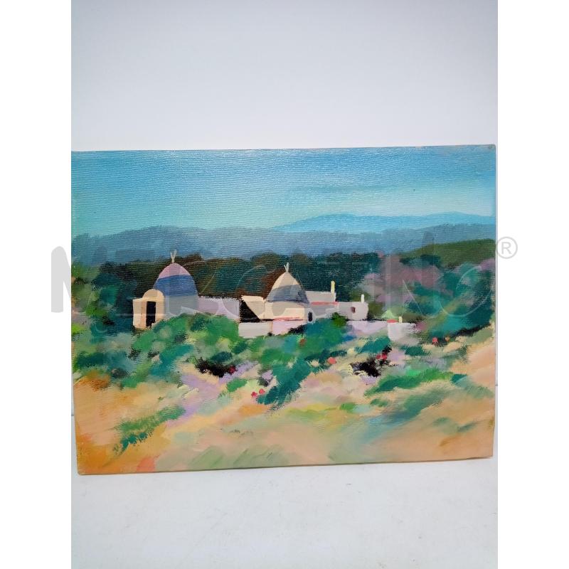 QUADRO OLIO SU TELA TRULLI  | Mercatino dell'Usato Roma porta maggiore 2