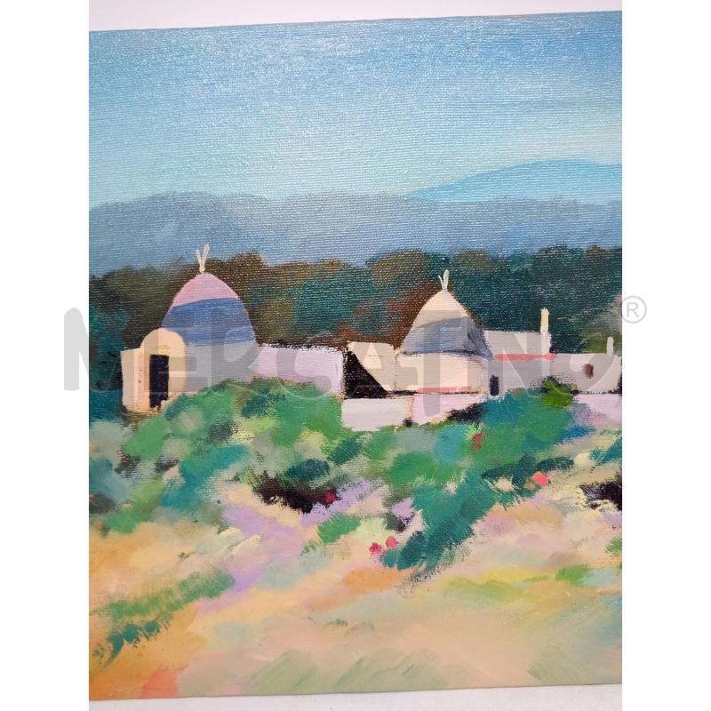 QUADRO OLIO SU TELA TRULLI  | Mercatino dell'Usato Roma porta maggiore 3