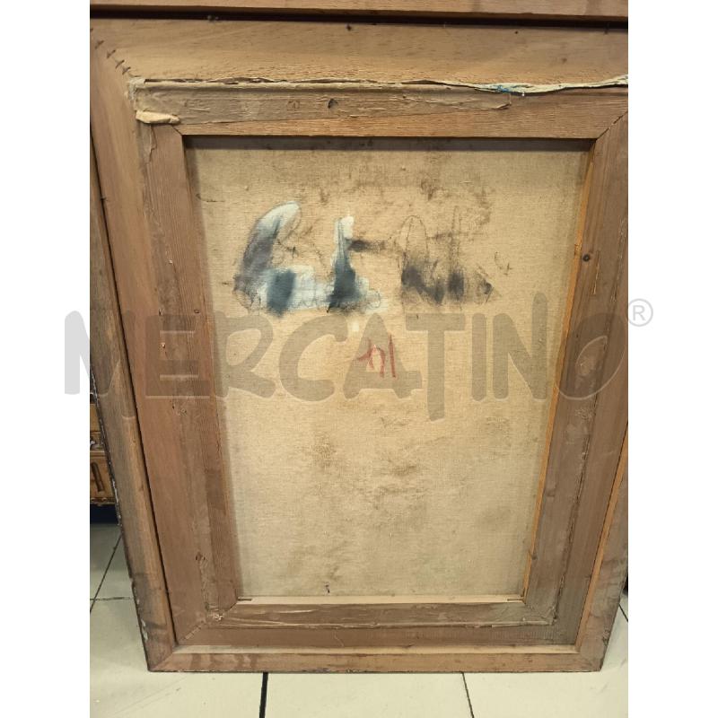 QUADRO OLIO SU TELA UOMO CON CAPPELLO  | Mercatino dell'Usato Roma porta maggiore 5