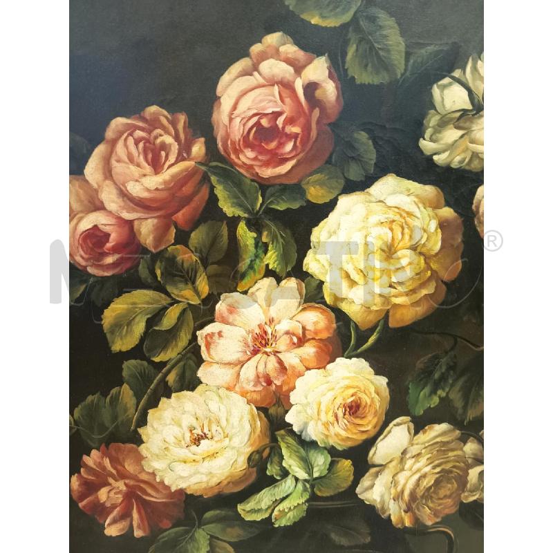 QUADRO OLIO SU TELA VASO FIORITO | Mercatino dell'Usato Roma porta maggiore 3