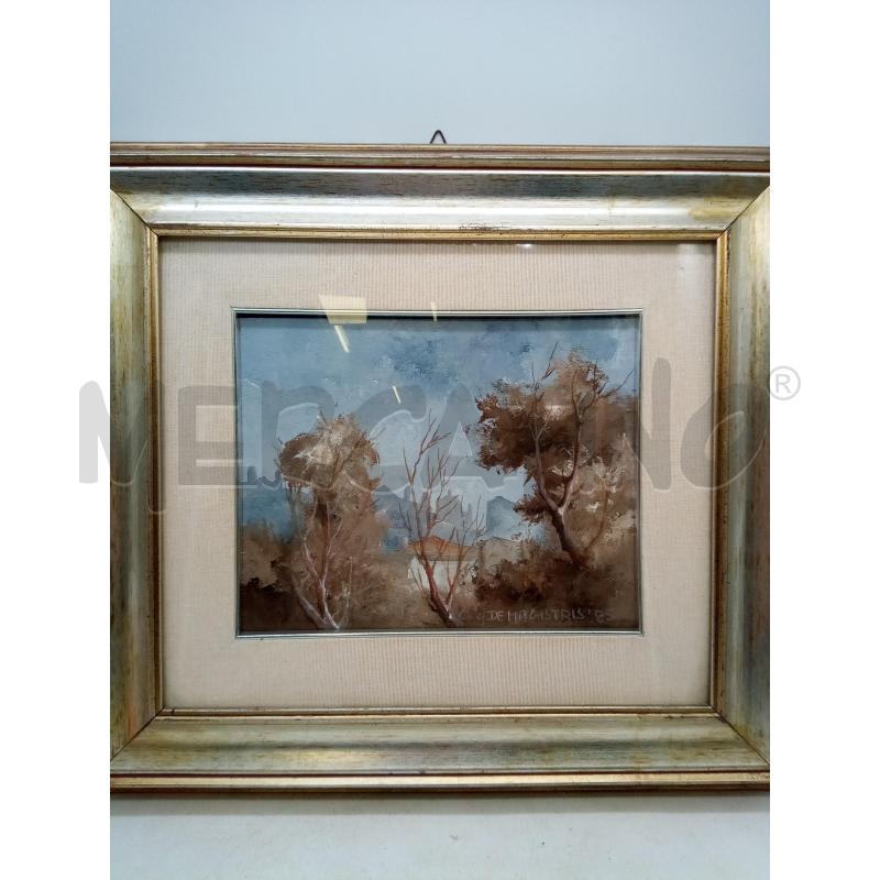 QUADRO OLIO SU TELA VEDUTA CASE ALBERI | Mercatino dell'Usato Roma porta maggiore 1