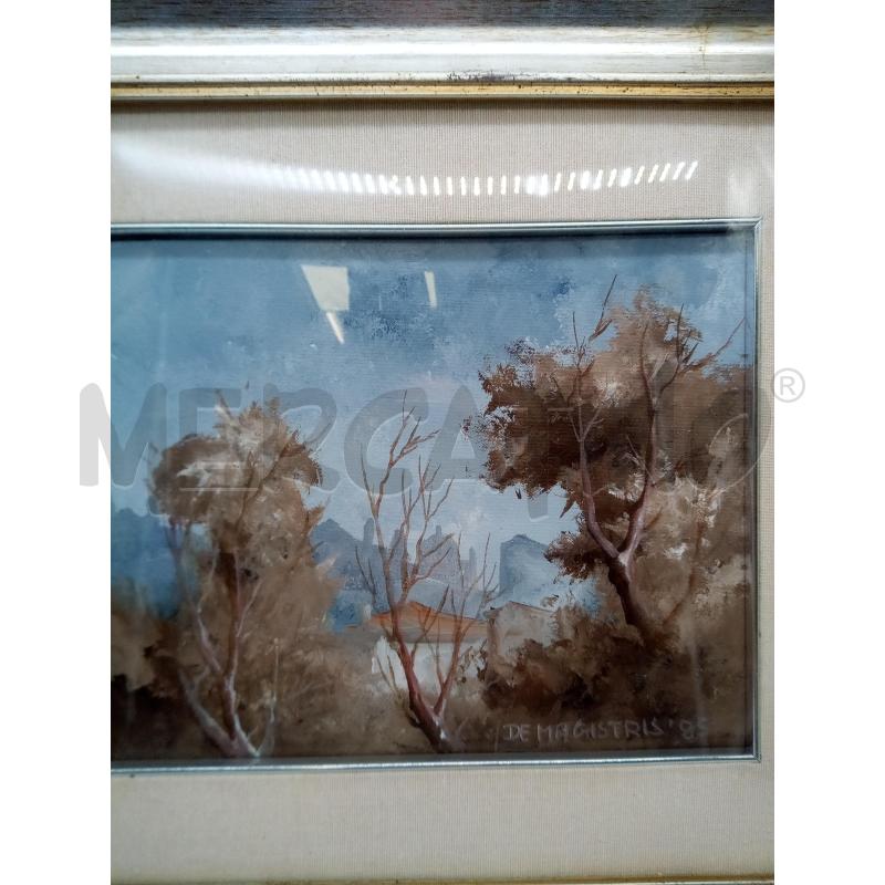 QUADRO OLIO SU TELA VEDUTA CASE ALBERI | Mercatino dell'Usato Roma porta maggiore 2