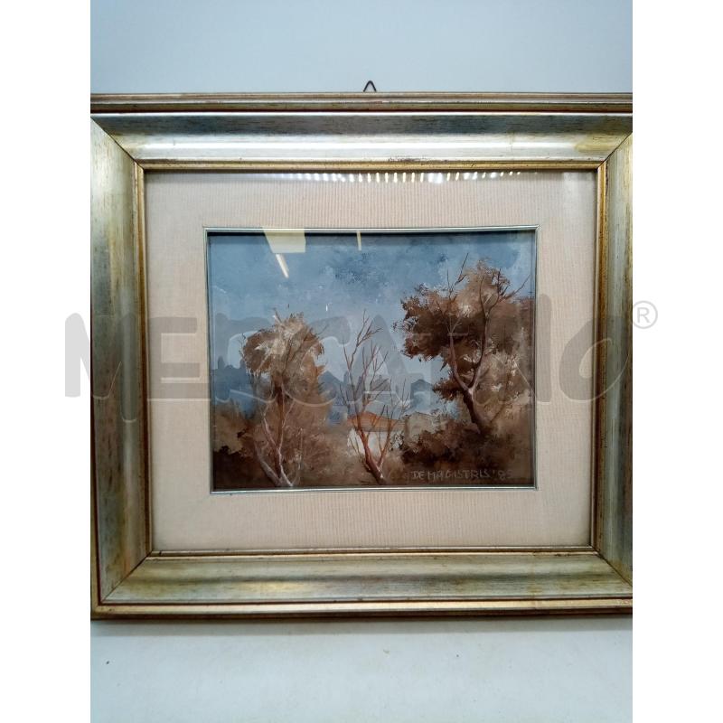 QUADRO OLIO SU TELA VEDUTA CASE ALBERI | Mercatino dell'Usato Roma porta maggiore 3