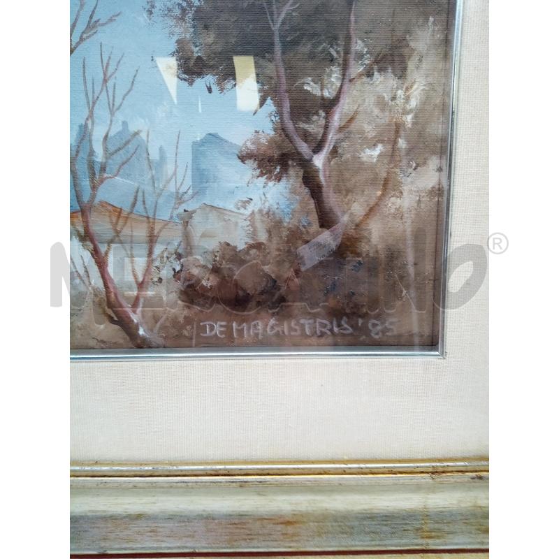QUADRO OLIO SU TELA VEDUTA CASE ALBERI | Mercatino dell'Usato Roma porta maggiore 4