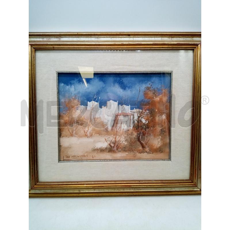 QUADRO OLIO SU TELA VEDUTA CASE ALBERI | Mercatino dell'Usato Roma porta maggiore 3