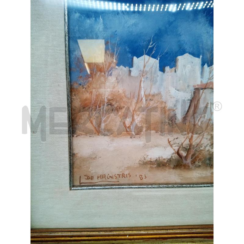 QUADRO OLIO SU TELA VEDUTA CASE ALBERI | Mercatino dell'Usato Roma porta maggiore 4