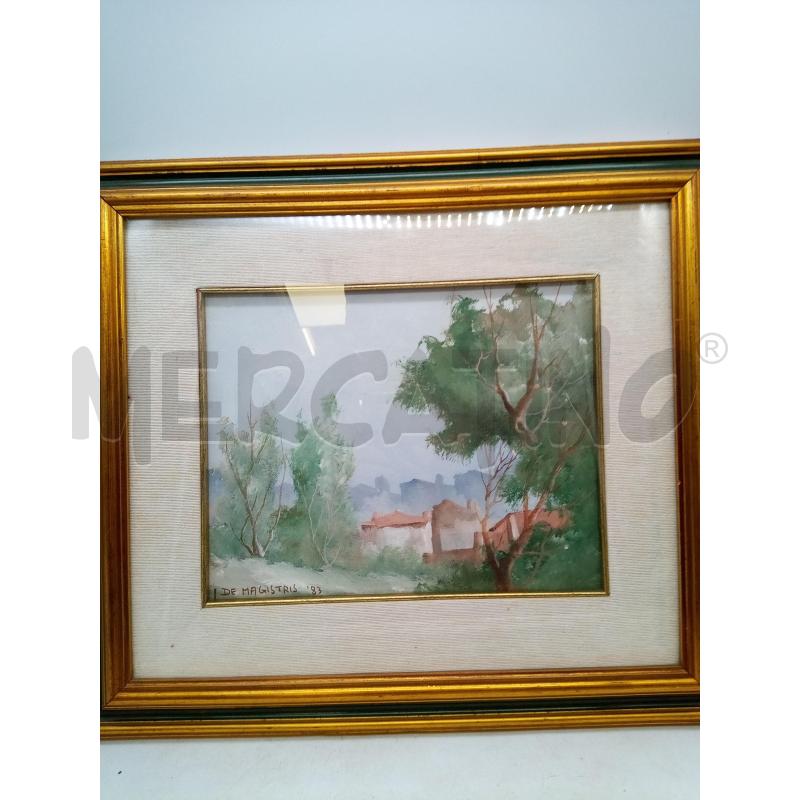 QUADRO OLIO SU TELA VEDUTA CASE ALBERI | Mercatino dell'Usato Roma porta maggiore 1