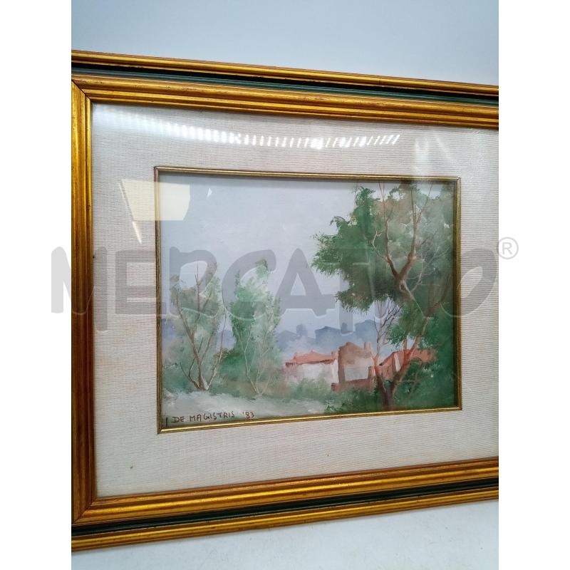 QUADRO OLIO SU TELA VEDUTA CASE ALBERI | Mercatino dell'Usato Roma porta maggiore 3