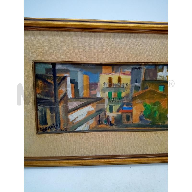 QUADRO OLIO SU TELA VEDUTA DALLA FINESTRA  | Mercatino dell'Usato Roma porta maggiore 3