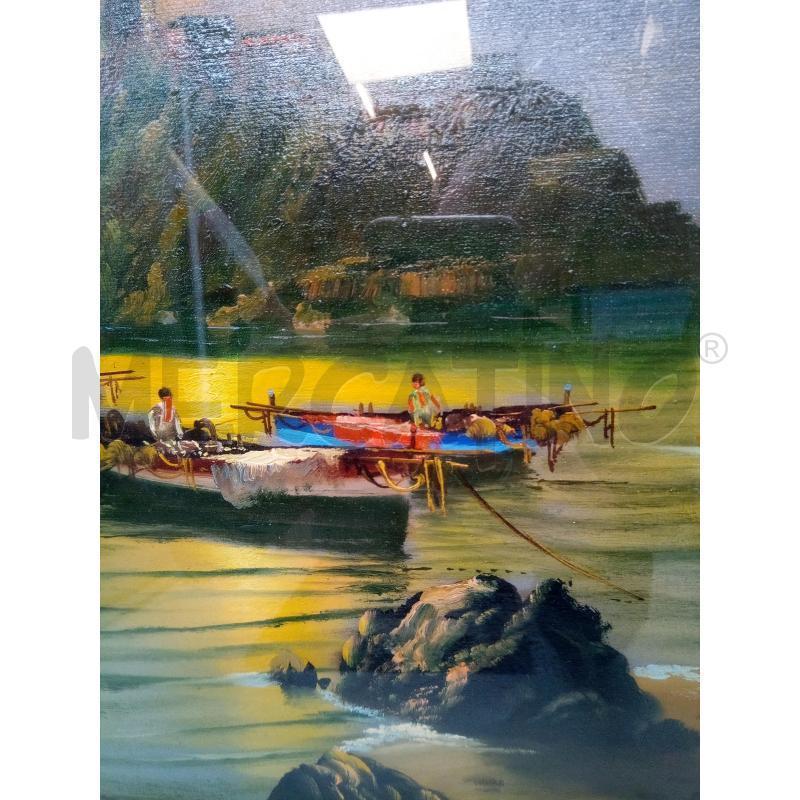 QUADRO OLIO SU TELA VEDUTA NISIDA | Mercatino dell'Usato Roma porta maggiore 3