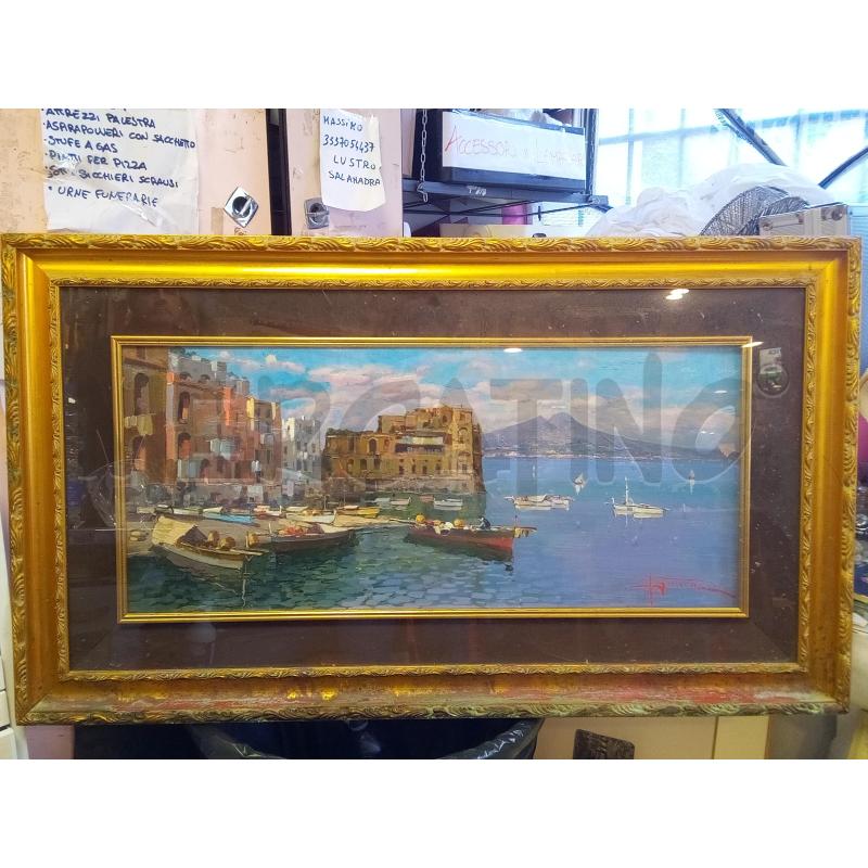 QUADRO OLIO SU TELA VEDUTA PALAZZO DONN'ANNA | Mercatino dell'Usato Roma porta maggiore 1