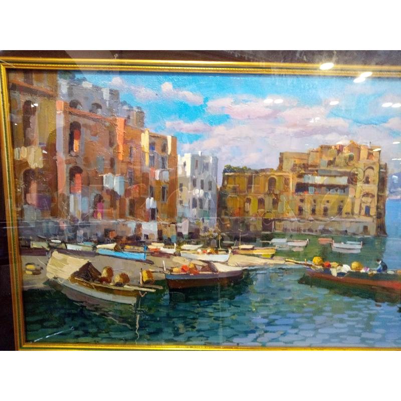QUADRO OLIO SU TELA VEDUTA PALAZZO DONN'ANNA | Mercatino dell'Usato Roma porta maggiore 2