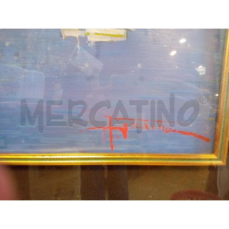 QUADRO OLIO SU TELA VEDUTA PALAZZO DONN'ANNA | Mercatino dell'Usato Roma porta maggiore 3