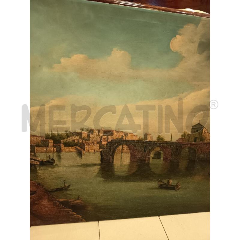 QUADRO OLIO SU TELA VEDUTA PONTE ROTTO | Mercatino dell'Usato Roma porta maggiore 1