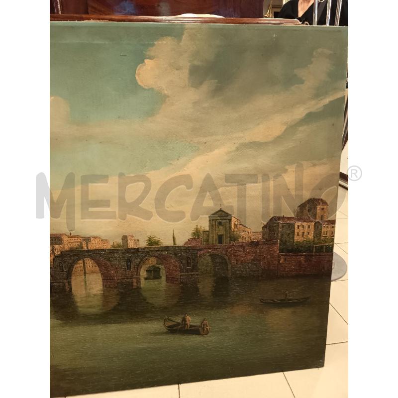 QUADRO OLIO SU TELA VEDUTA PONTE ROTTO | Mercatino dell'Usato Roma porta maggiore 2