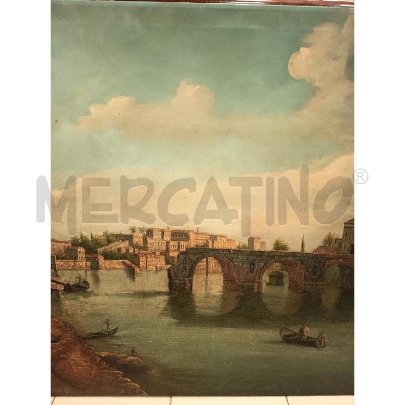 QUADRO OLIO SU TELA VEDUTA PONTE ROTTO | Mercatino dell'Usato Roma porta maggiore 3
