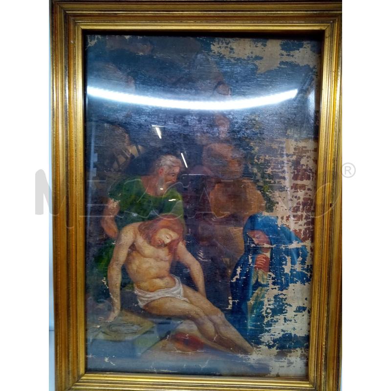 QUADRO OLIO SU TELA VIA CRUCIS | Mercatino dell'Usato Roma porta maggiore 1