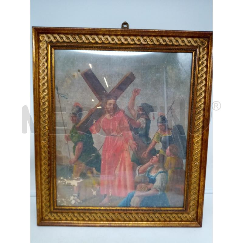 QUADRO OLIO SU TELA VIA CRUCIS EPOCA | Mercatino dell'Usato Roma porta maggiore 1