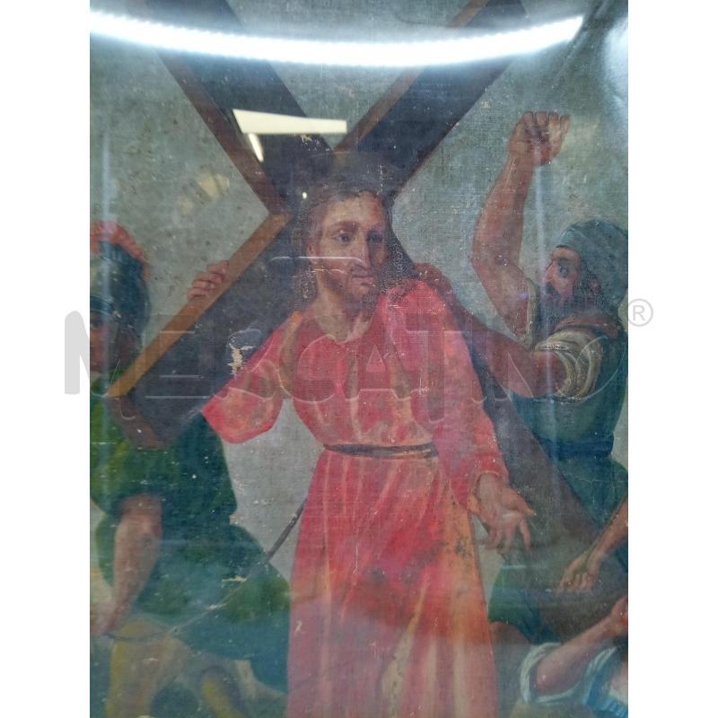 QUADRO OLIO SU TELA VIA CRUCIS EPOCA | Mercatino dell'Usato Roma porta maggiore 2