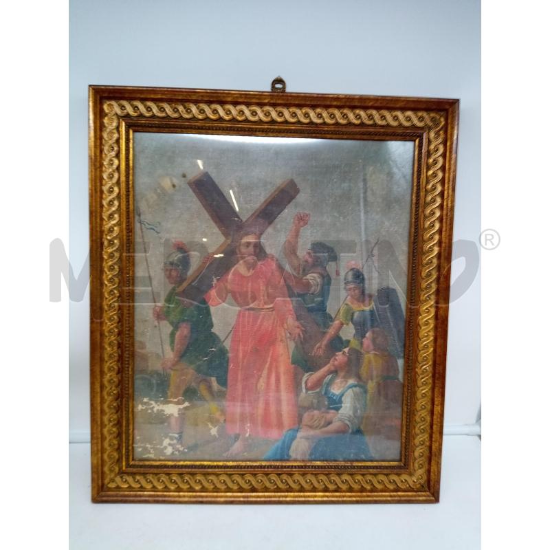 QUADRO OLIO SU TELA VIA CRUCIS EPOCA | Mercatino dell'Usato Roma porta maggiore 3