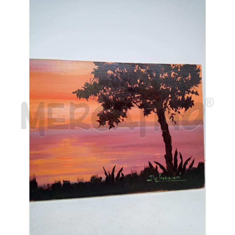 QUADRO OLIO SU TLEA SOCRCIO MARINO AL CREPUSCOLO  | Mercatino dell'Usato Roma porta maggiore 2