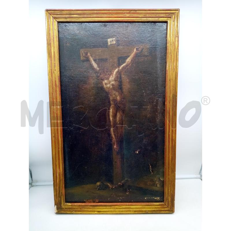 QUADRO OLIO S UTELA CROCIFISSIONE EPOCA DA RESTAURARE  | Mercatino dell'Usato Roma porta maggiore 1