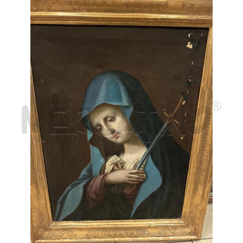 QUADRO OLIO TELA MADONNA ADDOLORATA LIEVI MANCANZE | Mercatino dell'Usato Roma porta maggiore 1