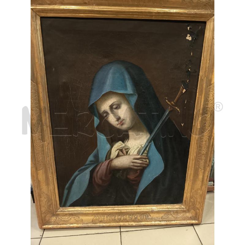 QUADRO OLIO TELA MADONNA ADDOLORATA LIEVI MANCANZE | Mercatino dell'Usato Roma porta maggiore 2