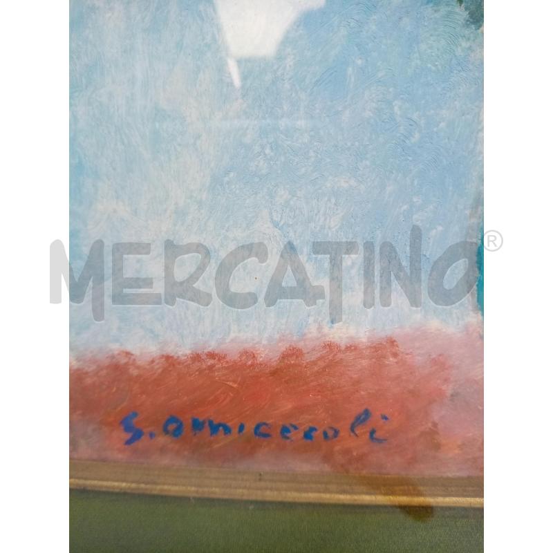 QUADRO OLIO VASO FIORI PASS VERDE  | Mercatino dell'Usato Roma porta maggiore 4